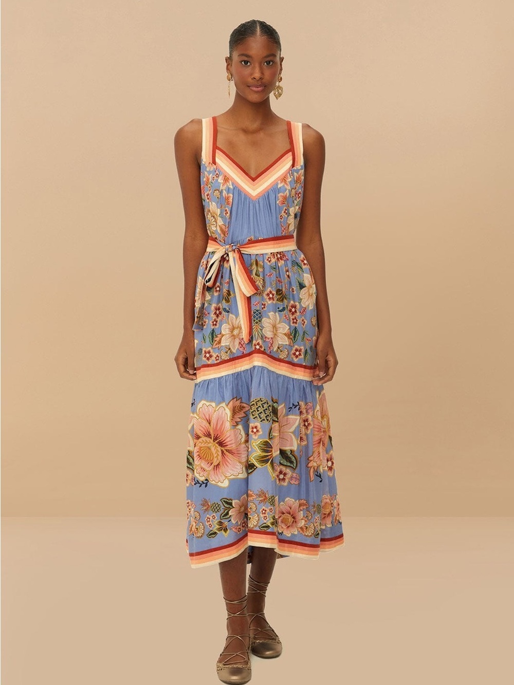 FARM Rio Blue Superbloom Tapestry Maxi
Dress XL Like New